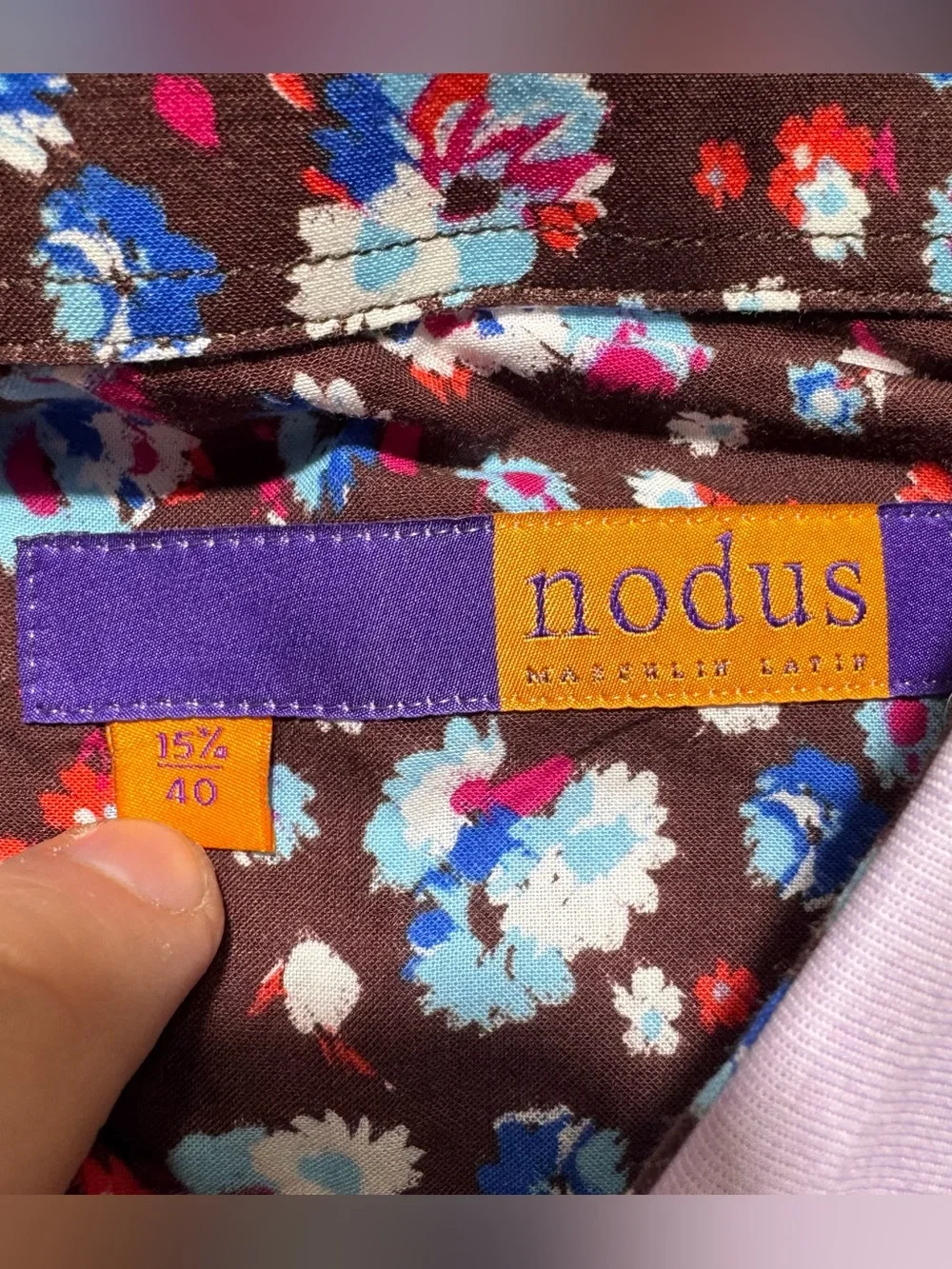 Nodus Shirt Mens 15/40 Light Blue Button-Up Dress Shirt Collared Office Work Tee